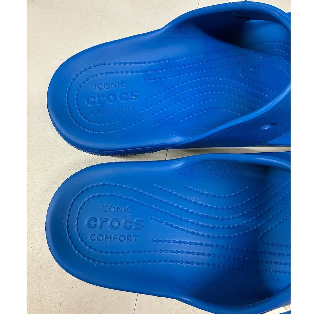 Crocs Classic Slide Sandals Men's US 13 Blue Comfort Slip On Casual